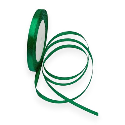 Лента атласная 0,6 см*23 м, зеленый №076