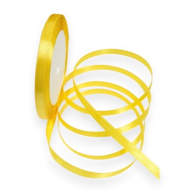 Лента атласная 0,6 см*23 м, желтый №132