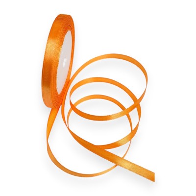 Лента атласная 0,6 см*23 м, оранжевый №025 Лента атласная 0,6 см*23 м, оранжевый №025