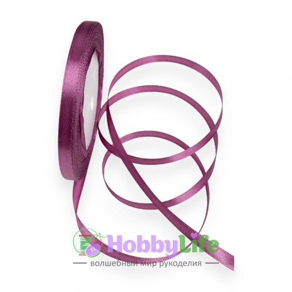 Лента атласная 0,6 см*23 м, вишневая пенка №171