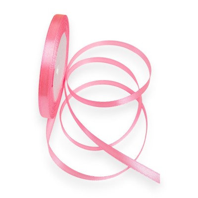 Лента атласная 0,6 см*23 м, розовый №05