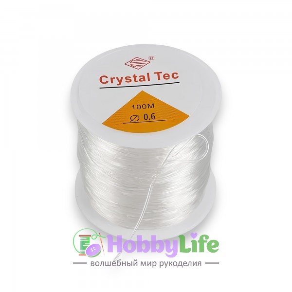 Силиконовая нить резинка 0,6 мм*100 м (1 шт), прозрачная