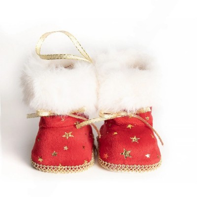 Новогоднее украшение "Сапожки" 10*7*7 см, красный