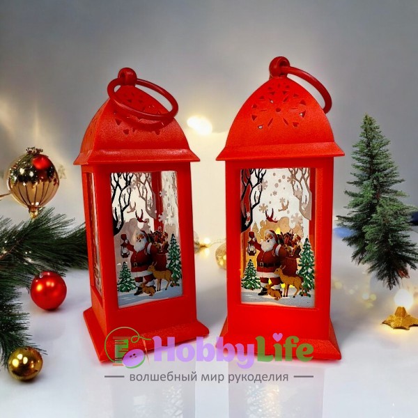 Фонарик светодиодный на батарейках 12 см, красный (теплый свет)