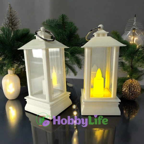 Фонарик светодиодный на батарейках 8,5 см, белый (теплый свет)