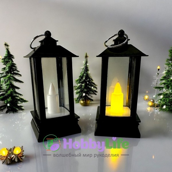 Фонарик светодиодный на батарейках 8,5 см, чёрный (теплый свет)