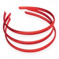 Ободки для волос с атласной тканью пластик. 1 см (1 шт), красный №026