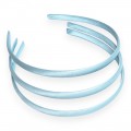 Ободки для волос с атласной тканью пластик. 1 см (1 шт), голубой №104