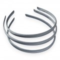 Ободки для волос с атласной тканью пластик. 1 см (1 шт), серый №125