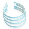 Ободки для волос с репсовой тканью пластик. 1 см (1 шт), голубой №081