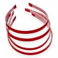 Ободки для волос с репсовой тканью пластик. 1 см (1 шт), красный №038