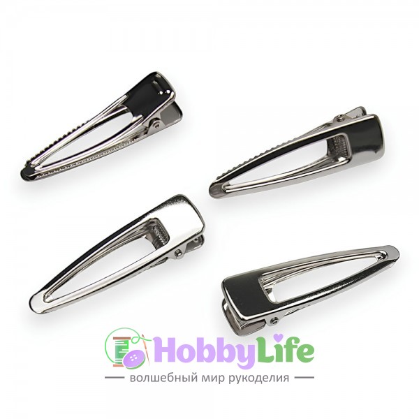 Зажим металлический 5,5 см (1 шт), серебро