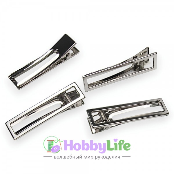 Зажим металлический 6 см (1 шт), серебро