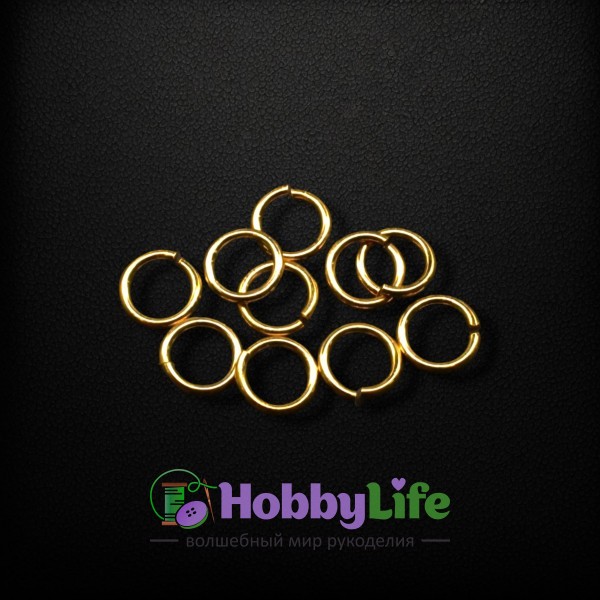 Кольца соединительные одинарные 0,8*4 мм (100 шт), золото
