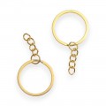 Кольца для брелоков с цепочкой, 30 мм (1 шт), золото