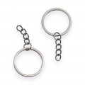 Кольца для брелоков с цепочкой, 30 мм (1 шт), темное серебро