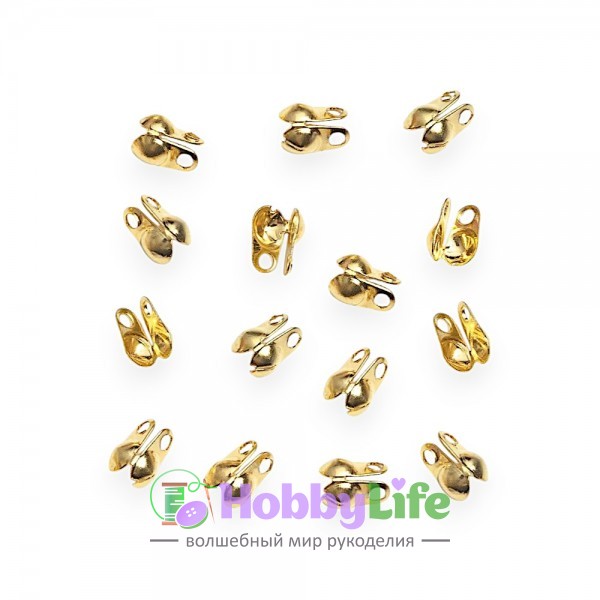 Каллоты для бижутерии 5 мм (1 шт), золото
