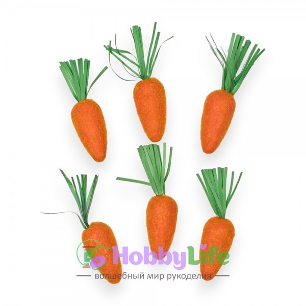 Пасхальный декор "Морковка" 4 см (6 шт)