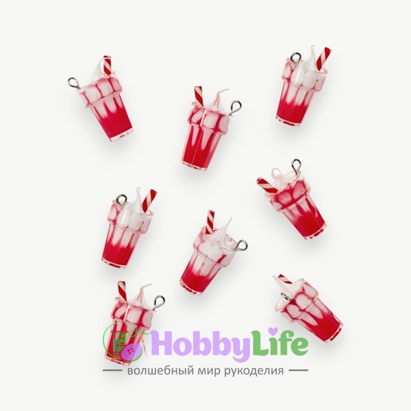 Подвеска "Коктейль" 1,3*2,5 см (1 шт), красный
