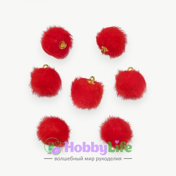 Подвеска шарик 16 мм (1 шт), красный №5