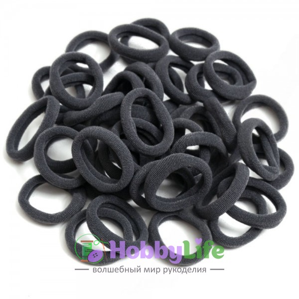 Резинки бесшовные для волос 3 см (10 шт), серый №3