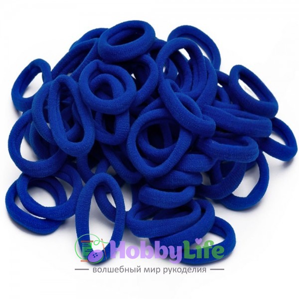 Резинки бесшовные для волос 3 см (10 шт), темно-синий №56