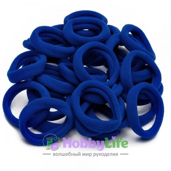 Резинки бесшовные для волос 4 см (10 шт), синий №56