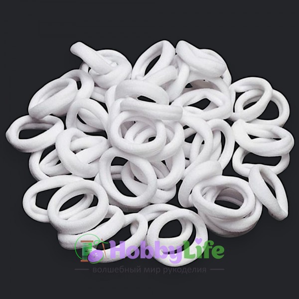 Резинки бесшовные для волос "Premium" 3 см (10 шт), белый №1