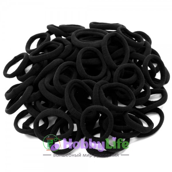 Резинки бесшовные для волос "Premium" 3 см (10 шт), черный №2