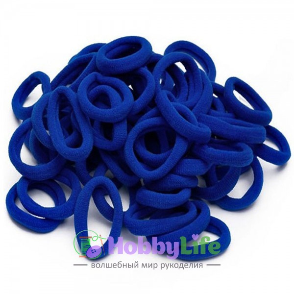 Резинки бесшовные для волос "Premium" 3 см (10 шт), синий