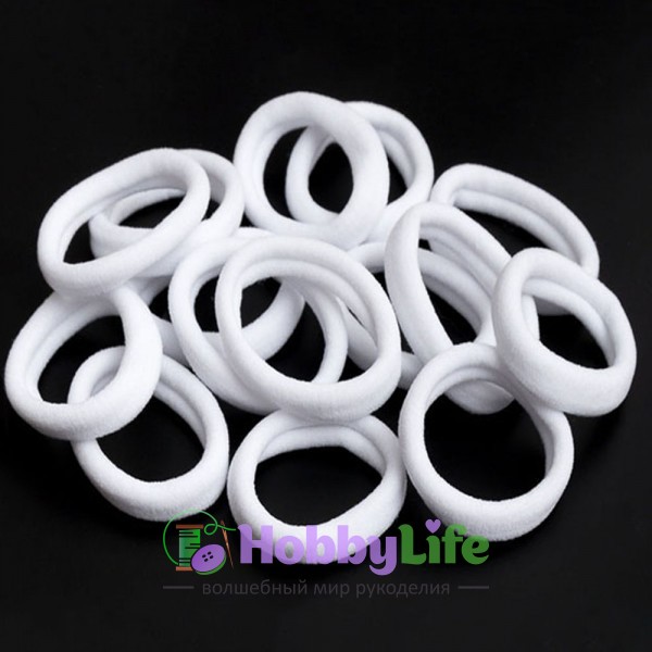Резинки бесшовные для волос "Premium" 4 см (10 шт), белый №1