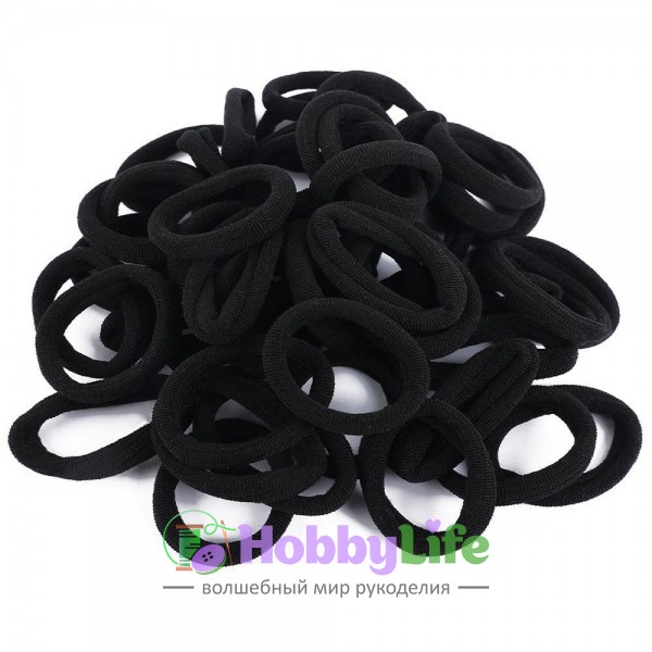 Резинки бесшовные для волос "Premium" 4 см (10 шт), черный №2
