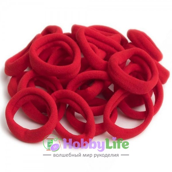 Резинки бесшовные для волос "Premium" 4 см (10 шт), красный №8009