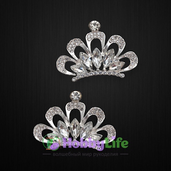 Серединка ювелирная "Корона" 4,2*3 см (1 шт), серебро