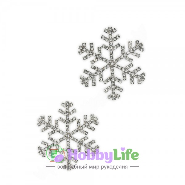 Серединка ювелирная "Снежинка" 3,5 см (1 шт), серебряный