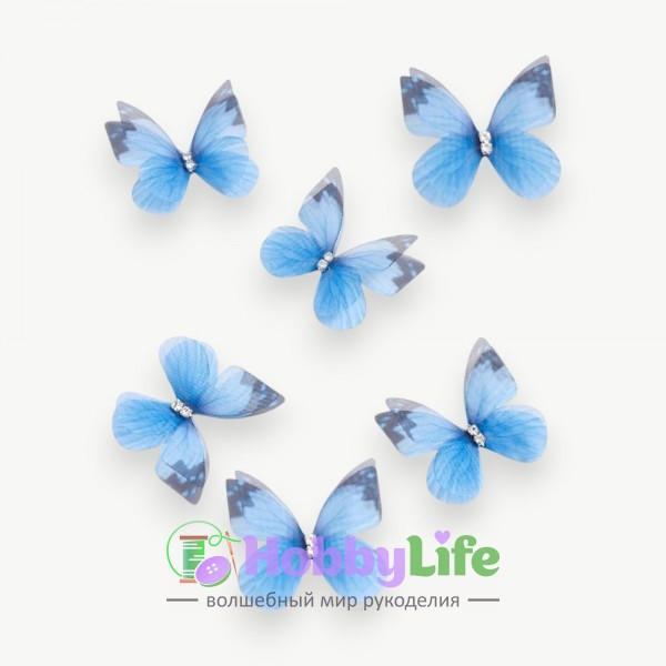 Бабочки шифоновые маленькие 3 см (1 шт), №21