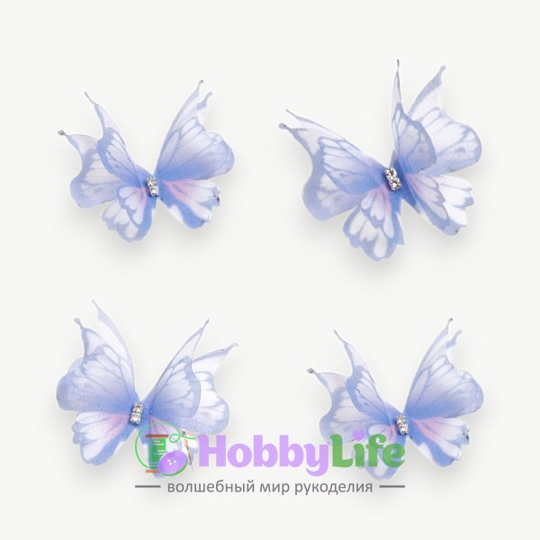 Бабочки шифоновые средние 4,5 см (1 шт), №35