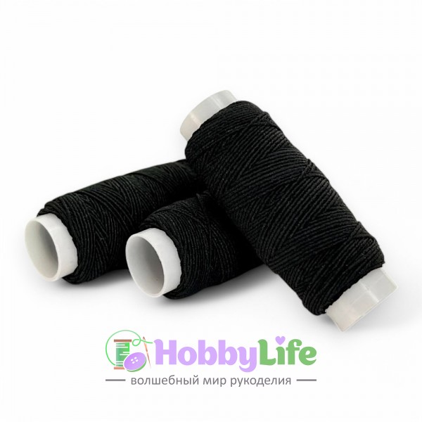 Нитка-резинка 0,3 мм*20 м (1 шт), черный