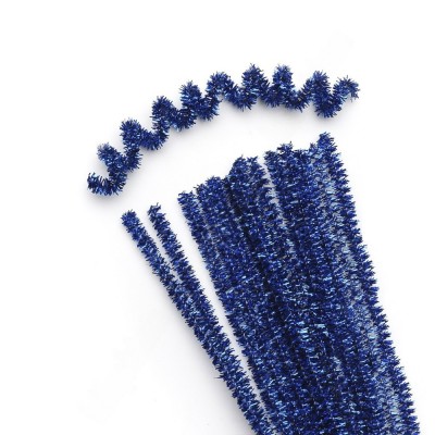 Синельная проволока металлик 30 см, синий (1 шт)