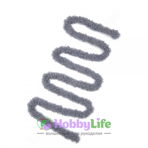 Синельная проволока плюшевая 1 м, серый (1 шт)