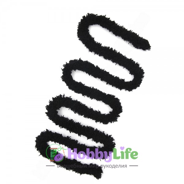 Синельная проволока плюшевая 1 м, черный (1 шт)