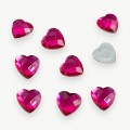 Стразы граненые 20 мм, сердце (1 шт), фукси