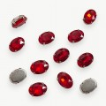 Стразы пришивные 18 мм "Овал" (1 шт), красный
