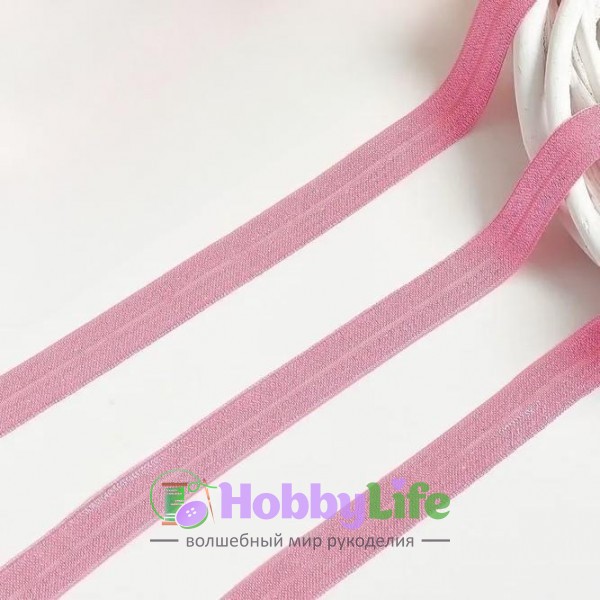 Тесьма эластичная 1,5 см (1 м), розовый