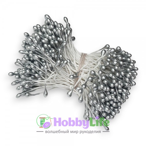 Тычинки для цветов, серебро (30 шт)