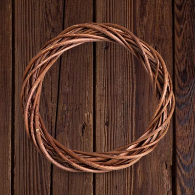 Венок для декора из лозы 20 см (1 шт), коричневый