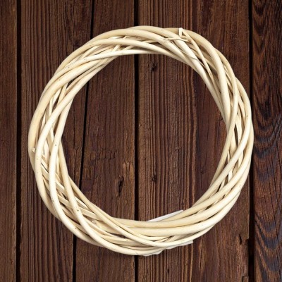 Венок для декора из лозы 25 см (1 шт), натуральный