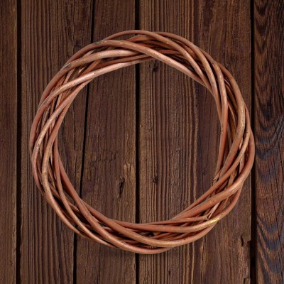 Венок для декора из лозы 25 см (1 шт), коричневый