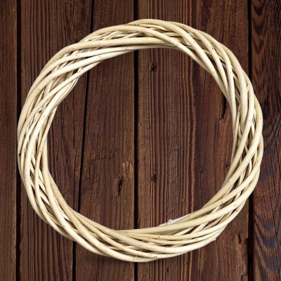 Венок для декора из лозы 30 см (1 шт), натуральный