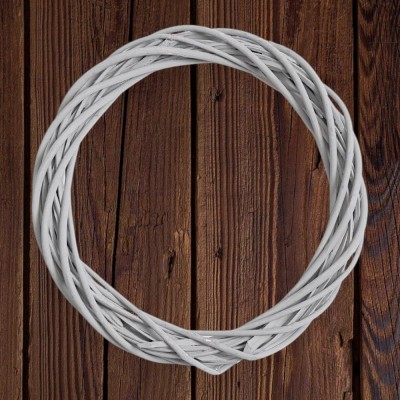 Венок для декора из лозы 30 см (1 шт), серый